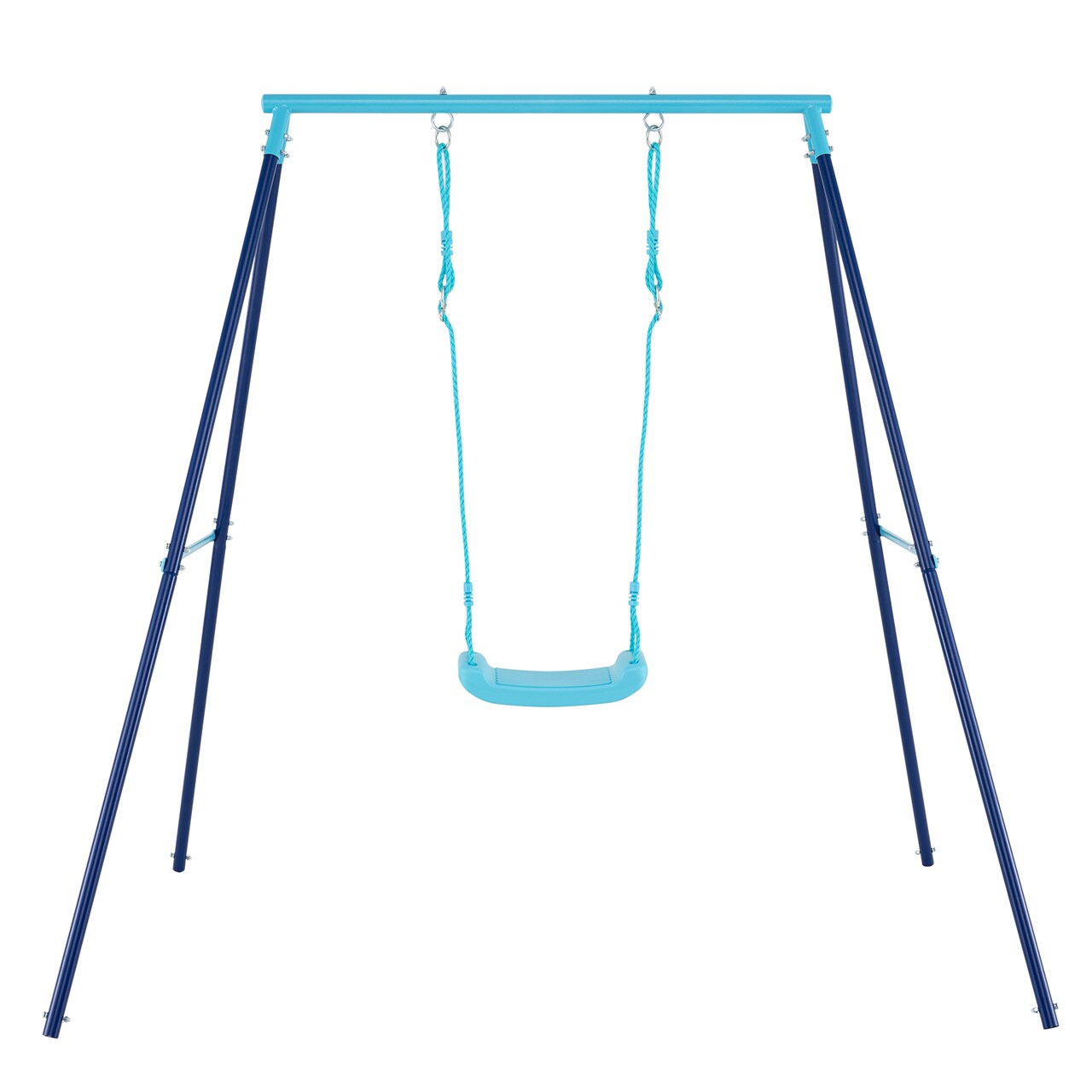 Adjustable Metal Swing Set with Stand and Seat Height 14-28 inches for Kids